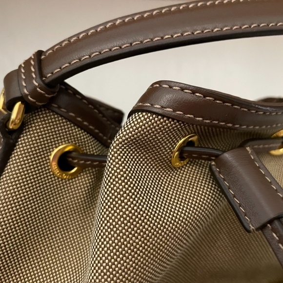 Prada Logo Drawstring Canvas Bucket Bag - Picture 6 of 8